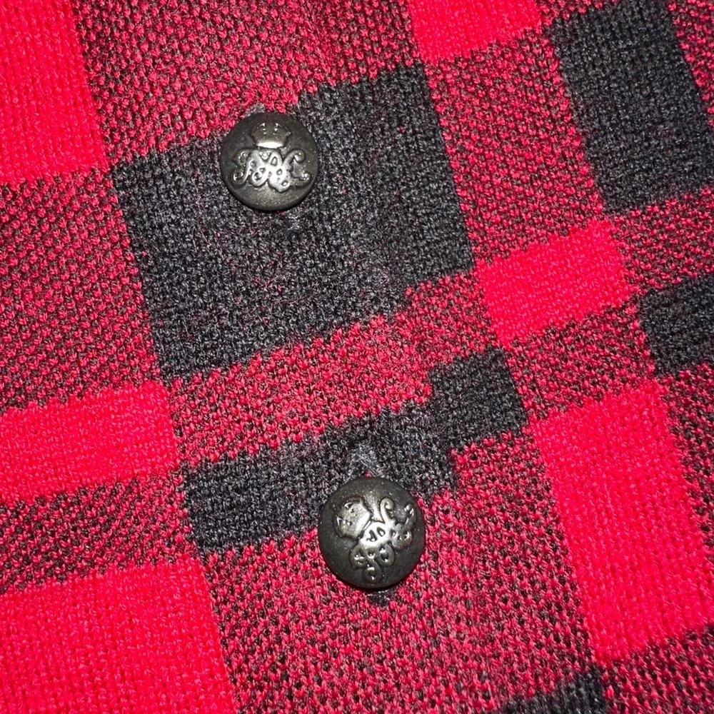 Polo Ralph Lauren baby Girls Plaid Wool cape Poncho Red Black Size 9-12 Mos